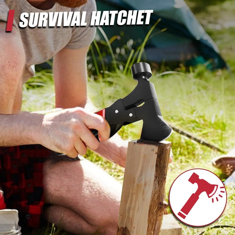 MANWALD 15 in 1 Multitool Axe Hatchet, Christmas Stocking Stuffers for Men Adults, Camping Accessories Survival Gear, Multi Tool for Camping Hiking Survival, Cool Gadgets Gifts for Men,Husband, Boyfriends - Image 4